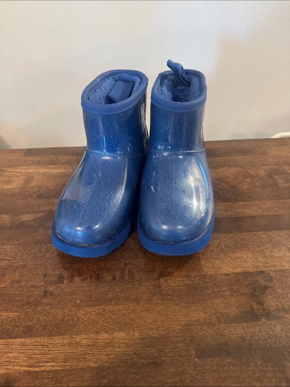 UGG Kids Glossy Blue Waterproof Rain Boots